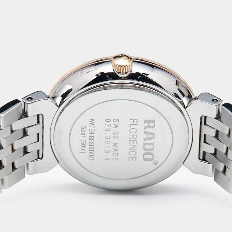 Pre Owned Rado Brown Diamond Two-Tone Stainless Steel Florence R48913763 Women's Wristwatch 30 mm