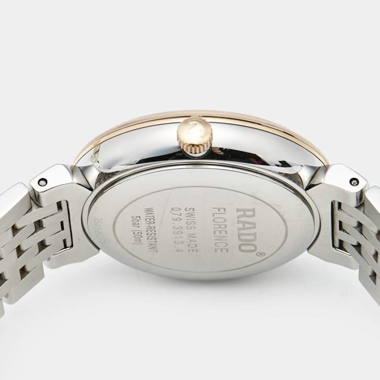 Pre Owned Rado Brown Diamond Two-Tone Stainless Steel Florence R48913763 Women's Wristwatch 30 mm