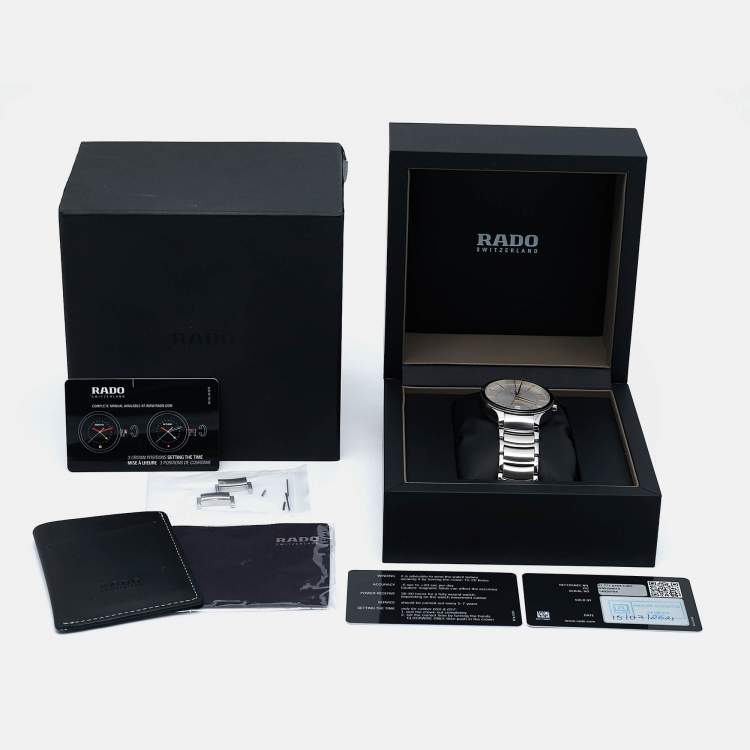 Pre Owned Rado Silver Stainless Steel Centrix UTC R30164013 Men's Wristwatch 40 mm