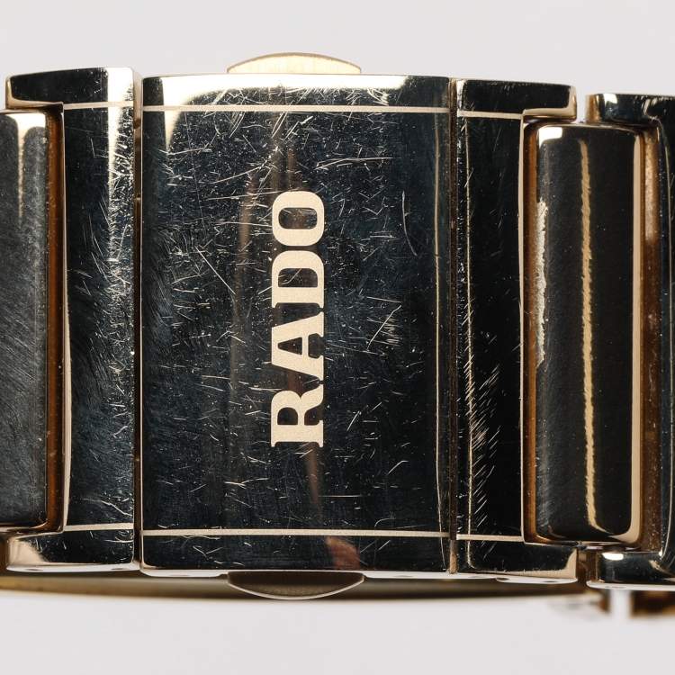 Pre Owned Rado Champnge Gold Plated Stainless Steel Integral  R20791732 Women's Wristwatch 24 mm