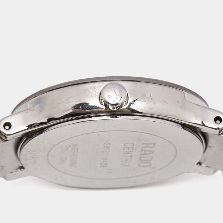Pre Owned Rado Mother Of Pearl Diamond Stainless Steel Centrix 111.0928.3 Women's Wristwatch 28 mm