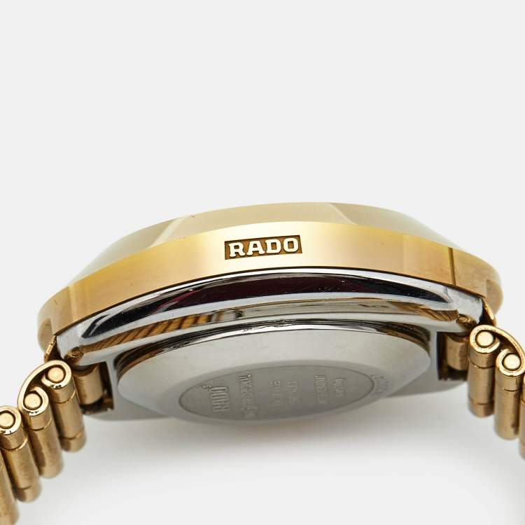 Pre Owned Rado Silver Dial Gold Plated Stainless Steel Tungsten Carbide Diastar R12416073 Women's Wristwatch 27.30 mm