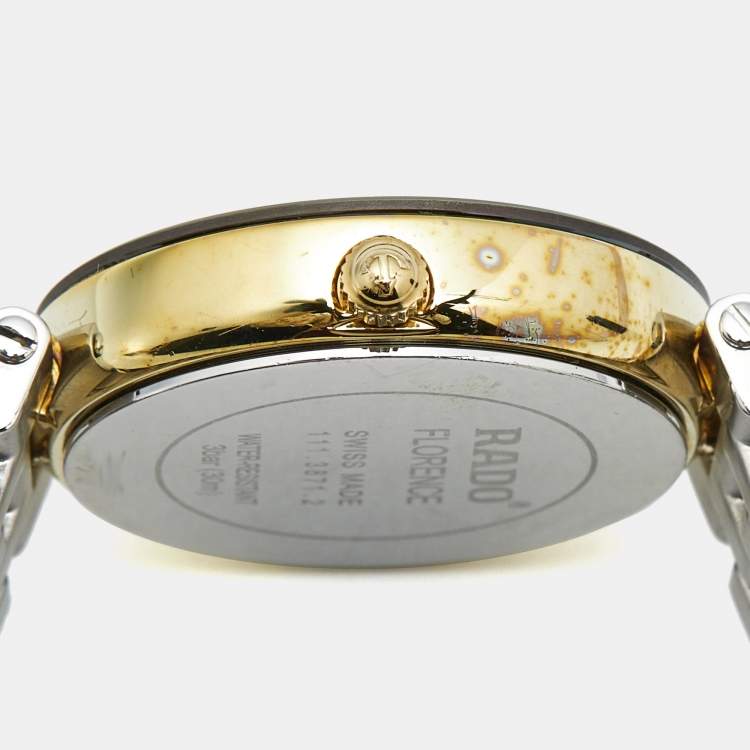 Pre Owned Rado Black Two-Tone Stainless Steel Diamond Florence R48871713 Women's Wristwatch 28 mm