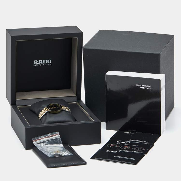 Pre Owned Rado Black Two-Tone Stainless Steel Diamond Florence R48871713 Women's Wristwatch 28 mm