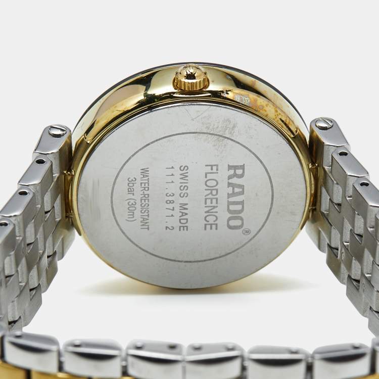 Pre Owned Rado Black Two-Tone Stainless Steel Diamond Florence R48871713 Women's Wristwatch 28 mm