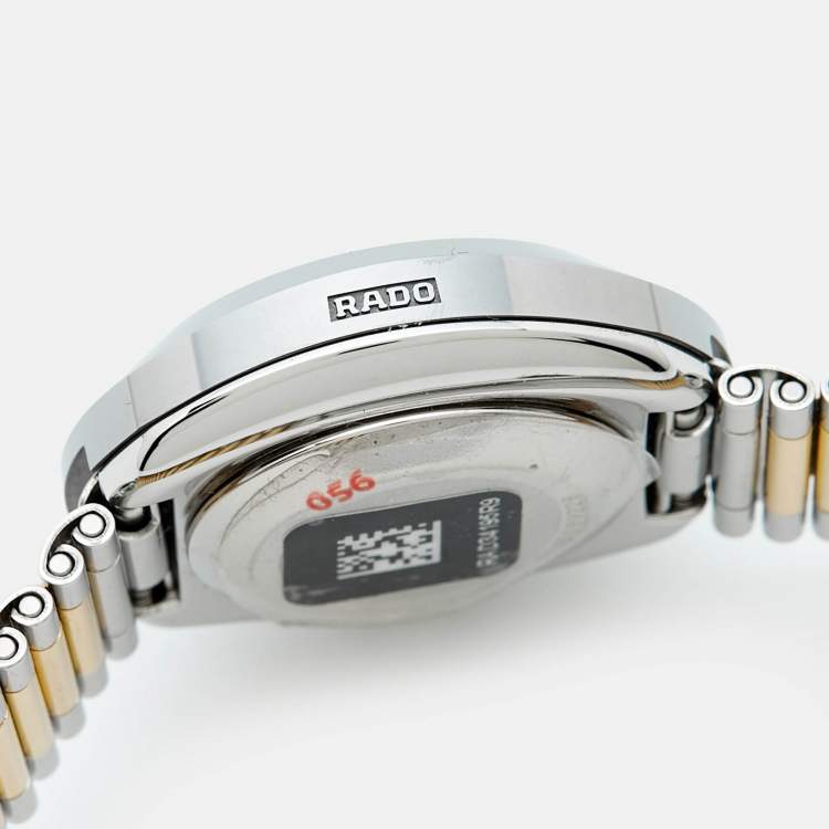 Pre Owned Rado Champagne Tungsten Carbide Two-tone Stainless Steel Diamond DiaStar R12403633 Women's Wristwatch 27.30 mm