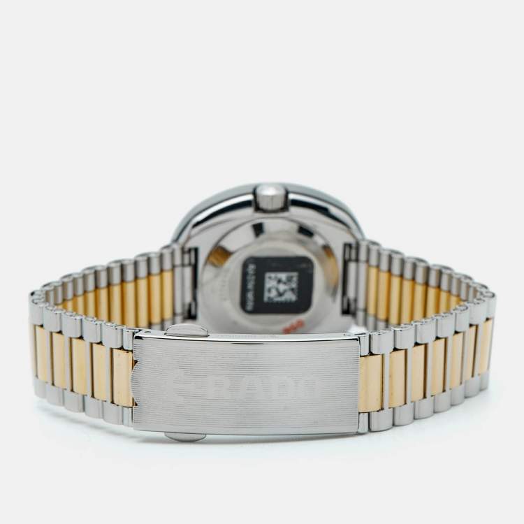 Pre Owned Rado Champagne Tungsten Carbide Two-tone Stainless Steel Diamond DiaStar R12403633 Women's Wristwatch 27.30 mm
