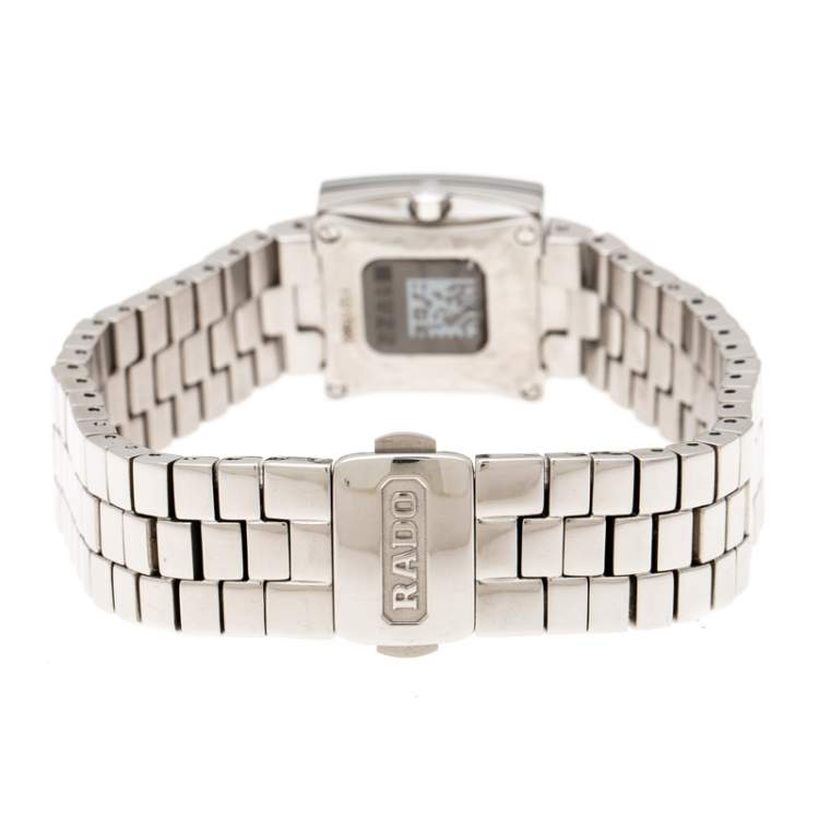 Pre Owned Rado Grey Stainless Steel Carbon Carbide Diastar R18682153 Women's Wristwatch 20 mm