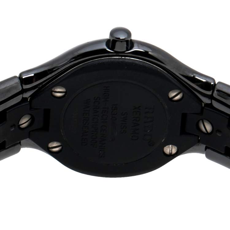 Pre Owned Rado Black High-Tech Ceramics Titanium Xeramo 153.0454.3 Women's Wristwatch 25 mm