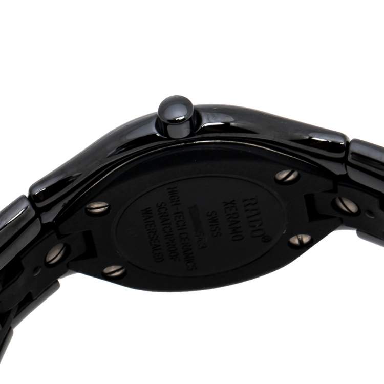 Pre Owned Rado Black High-Tech Ceramics Titanium Xeramo 153.0454.3 Women's Wristwatch 25 mm
