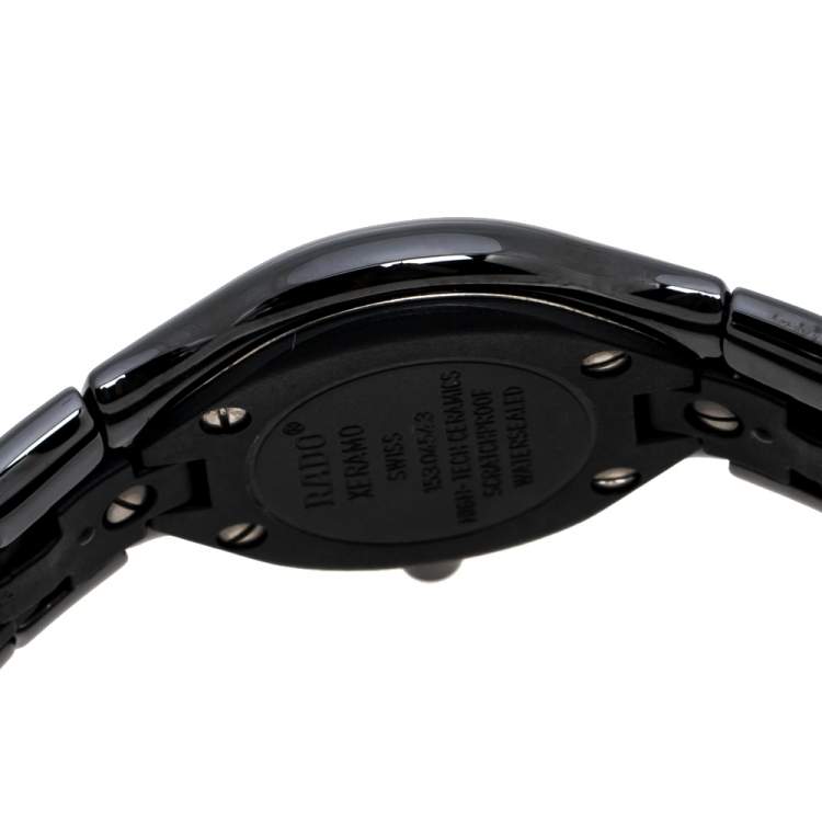 Pre Owned Rado Black High-Tech Ceramics Titanium Xeramo 153.0454.3 Women's Wristwatch 25 mm