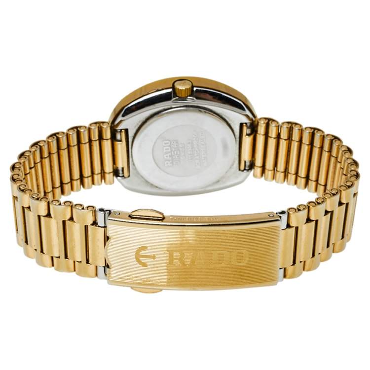 Pre Owned Rado Champagne Yellow Gold Tone Stainless Steel R12306303 DiaStar Quartz Women's Wristwatch 28MM