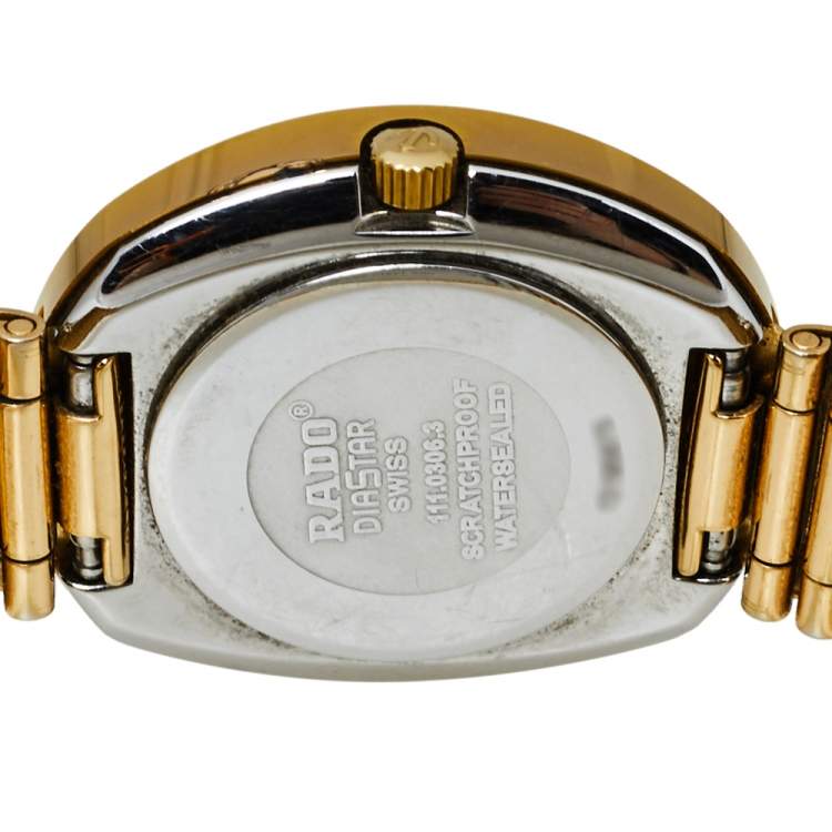 Pre Owned Rado Champagne Yellow Gold Tone Stainless Steel R12306303 DiaStar Quartz Women's Wristwatch 28MM