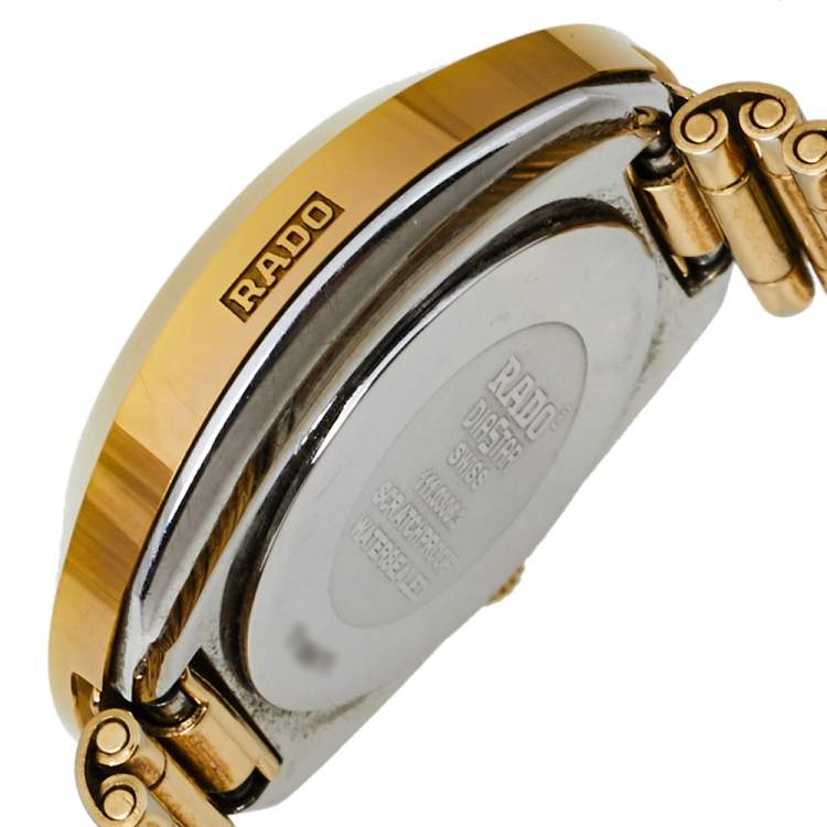 Pre Owned Rado Champagne Yellow Gold Tone Stainless Steel R12306303 DiaStar Quartz Women's Wristwatch 28MM
