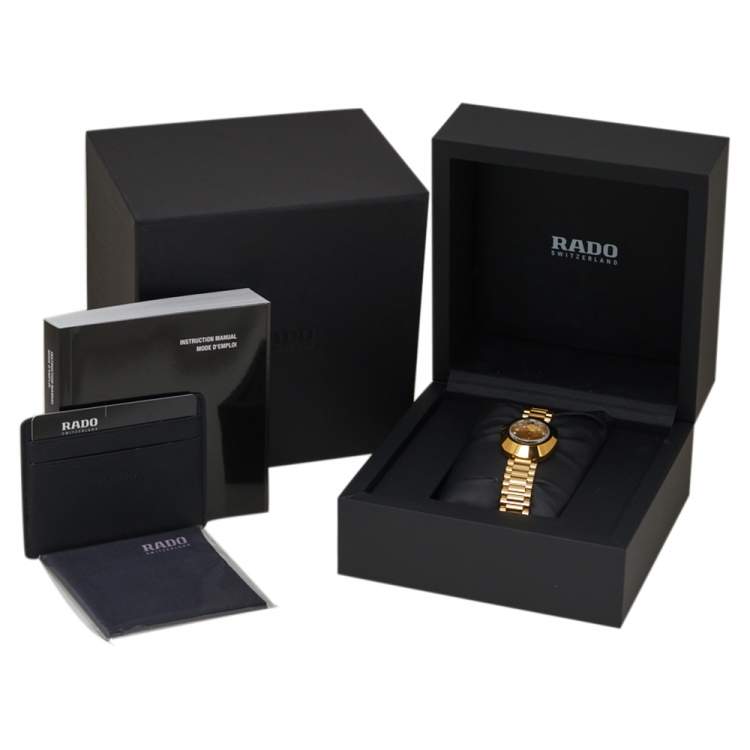 Pre Owned Rado Champagne Yellow Gold Tone Stainless Steel R12306303 DiaStar Quartz Women's Wristwatch 28MM