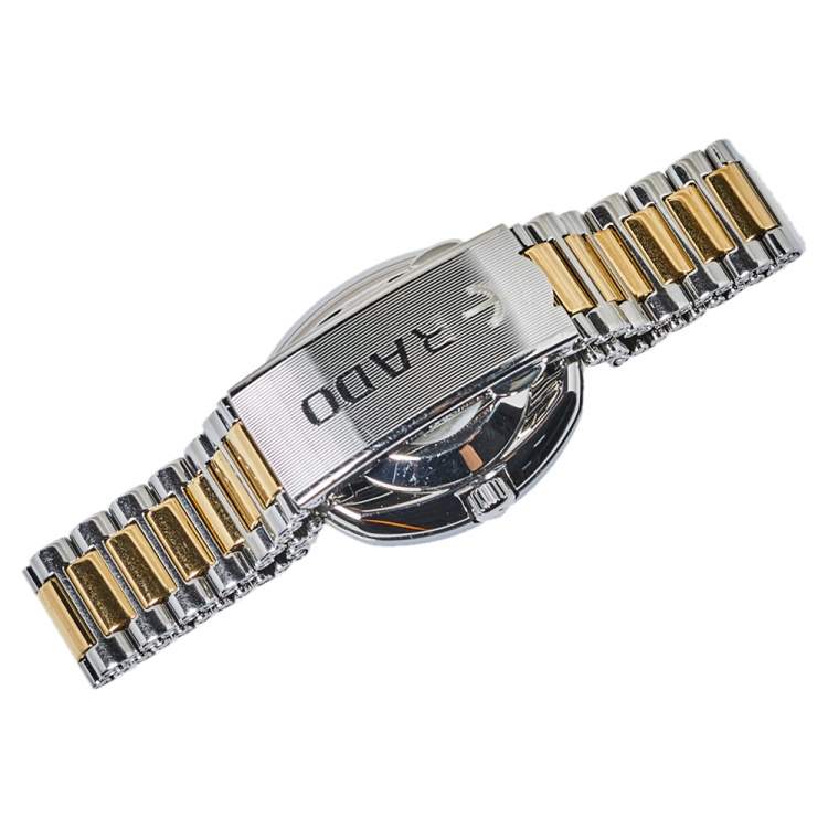 Pre Owned Rado Yellow Dial Tungsten Carbide Two-Tone Stainless Steel Diamond Diastar R12403633 Women's Wristwatch 27 mm
