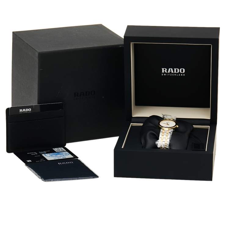 Pre Owned Rado Silver Gold Tone Stainless Steel Florence R48872723 Women's Wristwatch 28 MM
