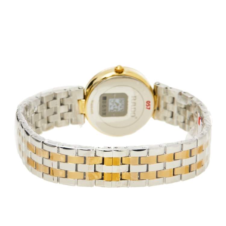 Pre Owned Rado Silver Gold Tone Stainless Steel Florence R48872723 Women's Wristwatch 28 MM