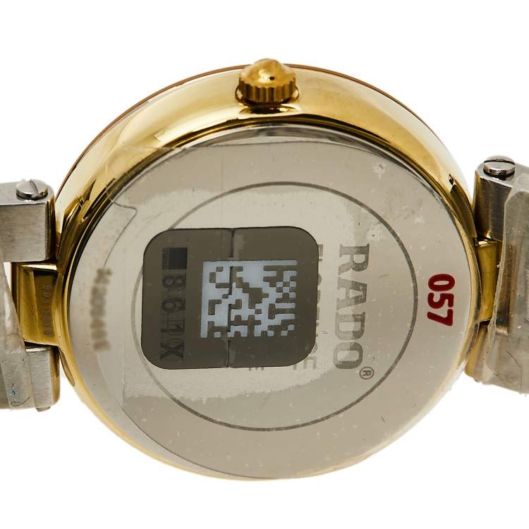 Pre Owned Rado Silver Gold Tone Stainless Steel Florence R48872723 Women's Wristwatch 28 MM