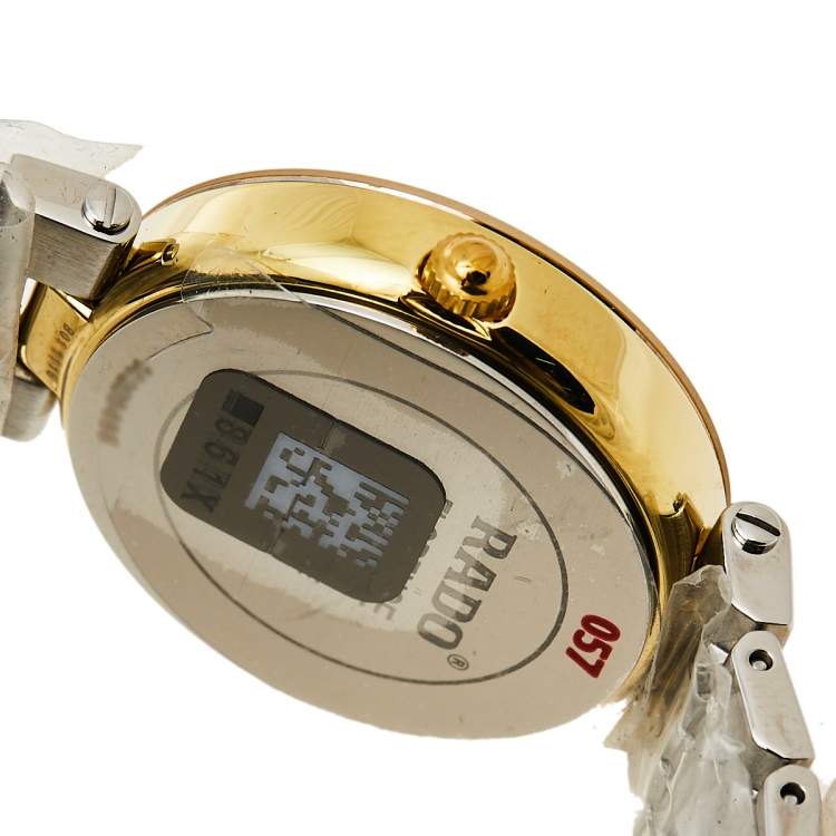 Pre Owned Rado Silver Gold Tone Stainless Steel Florence R48872723 Women's Wristwatch 28 MM
