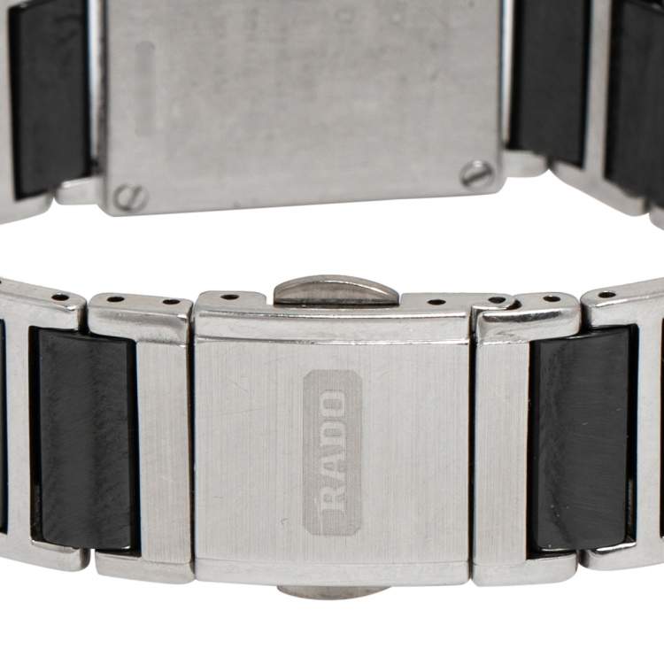 Pre Owned Rado Black Ceramic Stainless Steel Integral 15304303 Women's Wristwatch 18 mm