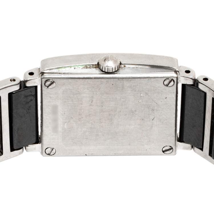Pre Owned Rado Black Ceramic Stainless Steel Integral 15304303 Women's Wristwatch 18 mm