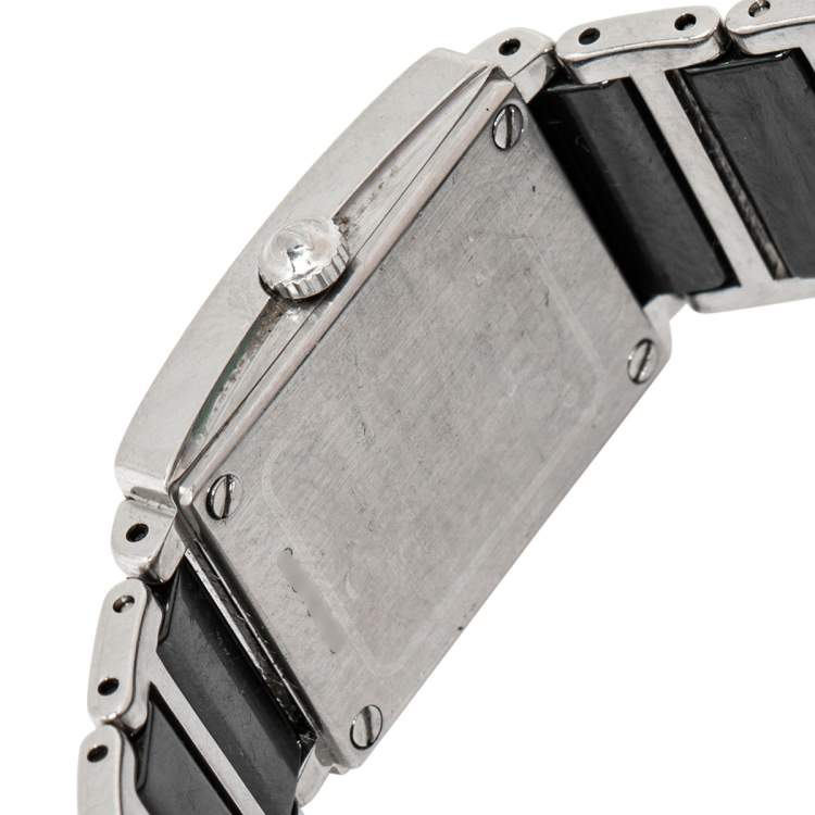 Pre Owned Rado Black Ceramic Stainless Steel Integral 15304303 Women's Wristwatch 18 mm