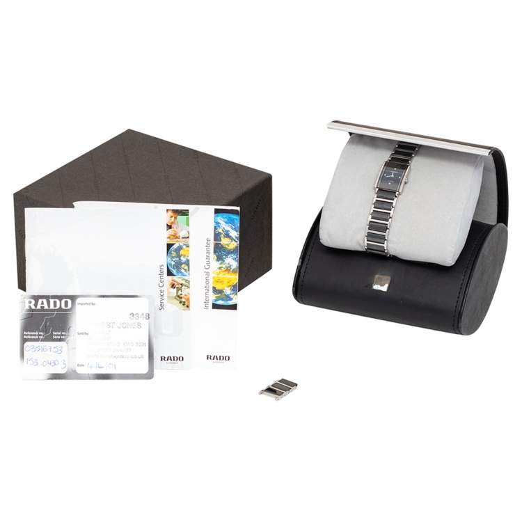 Pre Owned Rado Black Ceramic Stainless Steel Integral 15304303 Women's Wristwatch 18 mm