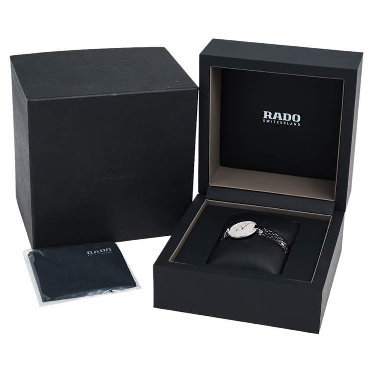 Pre Owned Rado Mother of Pearl Stainless Steel Coupole Diamonds R22854929 Women's Wristwatch 27 mm 