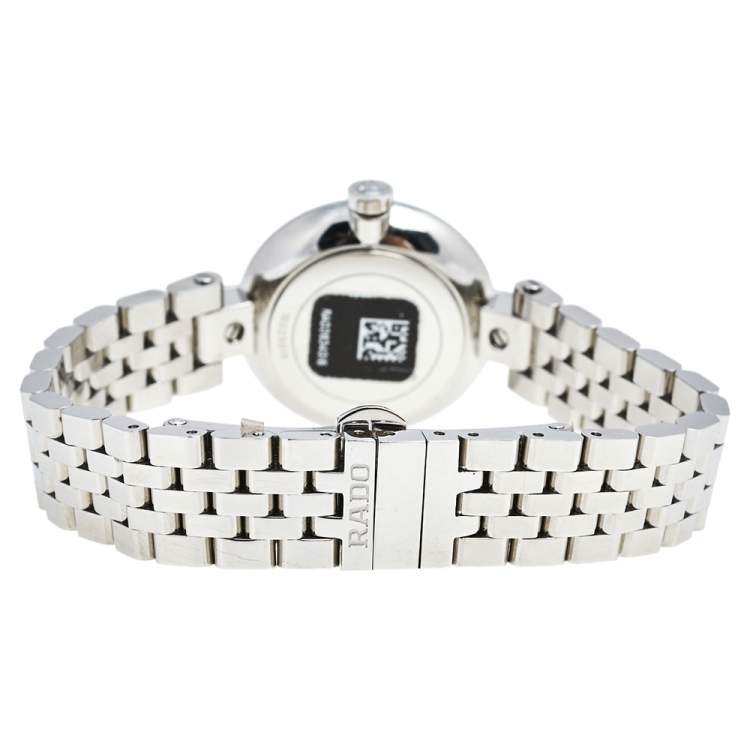 Pre Owned Rado Mother of Pearl Stainless Steel Coupole Diamonds R22854929 Women's Wristwatch 27 mm 