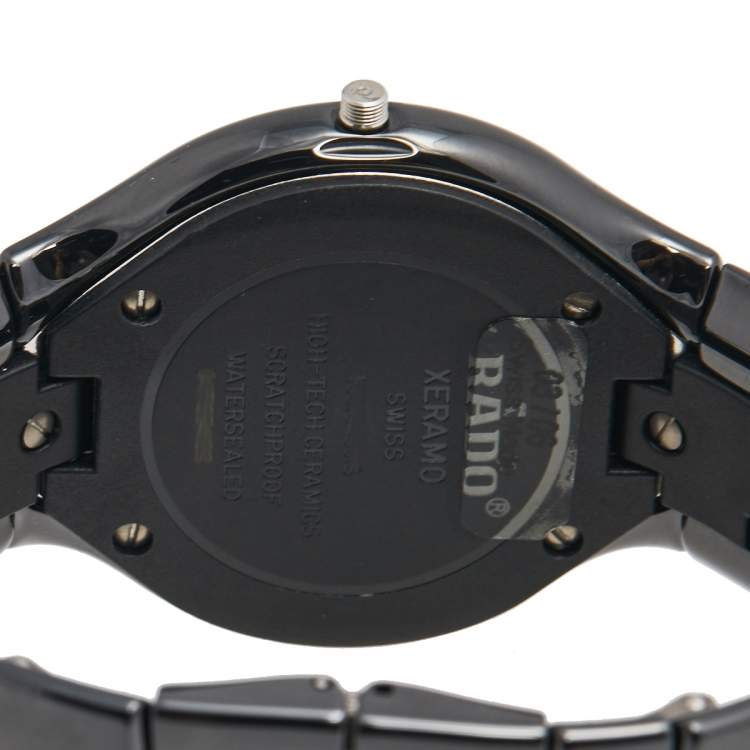 Pre Owned Rado Black Ceramic Xeramo 160.0453.3 Women's Wristwatch 37 mm 