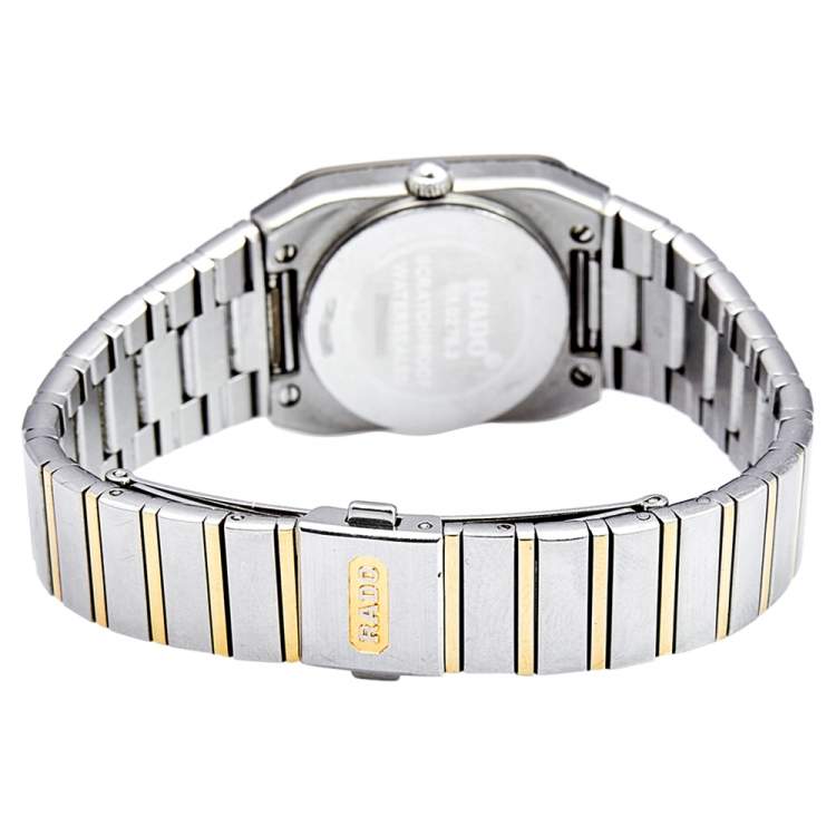 Pre Owned Rado Black Tungsten Two Tone Stainless Steel Diastar Women's Wristwatch 23 mm 