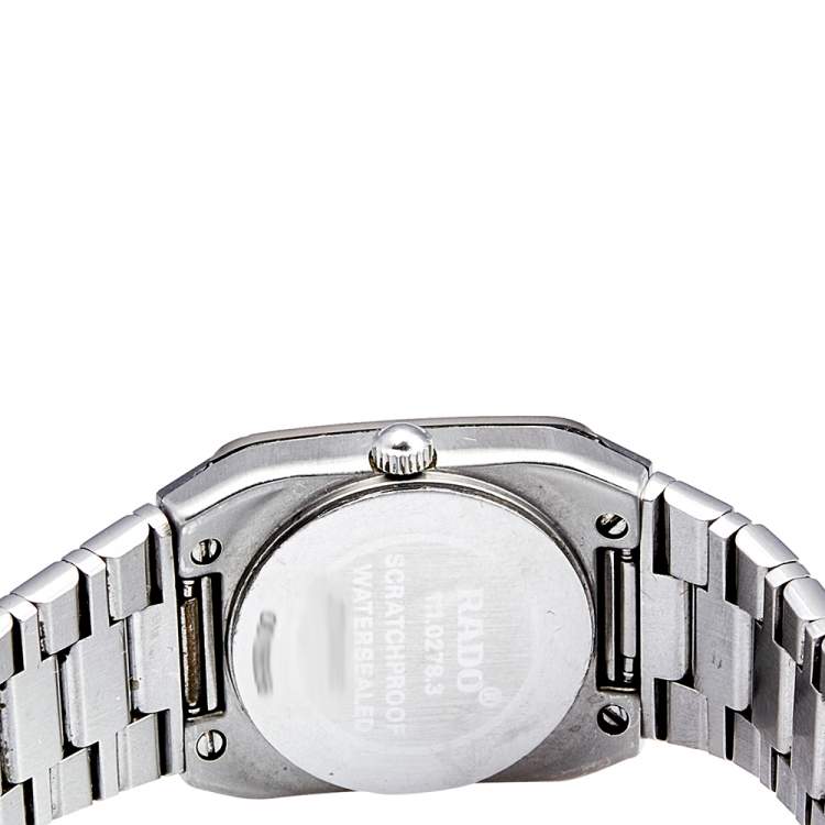 Pre Owned Rado Black Tungsten Two Tone Stainless Steel Diastar Women's Wristwatch 23 mm 