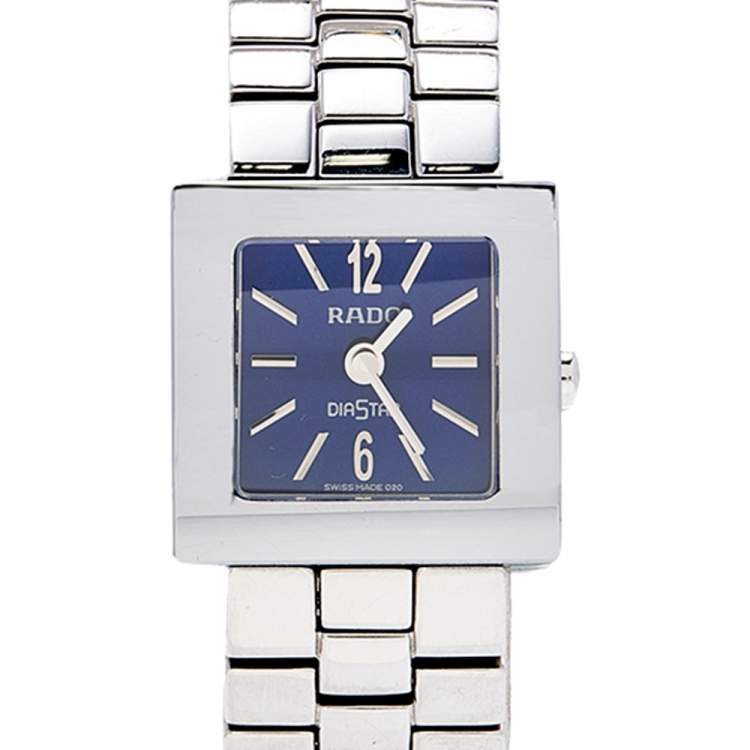 Pre Owned Rado Blue Stainless Steel Diastar 322.0682.3 Women's Wristwatch 20 mm