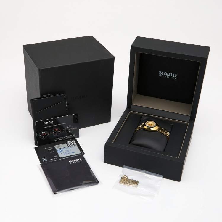 Pre Owned Rado Yellow Gold Tone Metal Diastar R12306303 Women's Wristwatch 27 mm