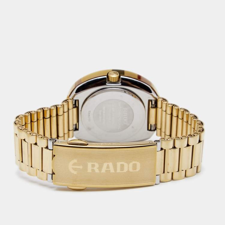 Pre Owned Rado Yellow Gold Tone Metal Diastar R12306303 Women's Wristwatch 27 mm