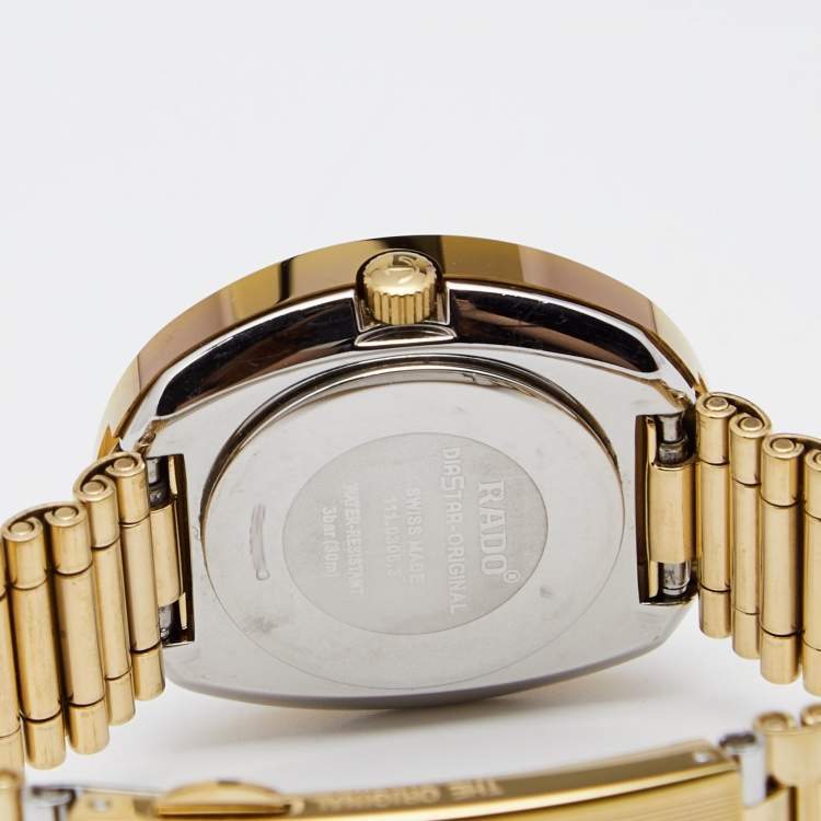 Pre Owned Rado Yellow Gold Tone Metal Diastar R12306303 Women's Wristwatch 27 mm