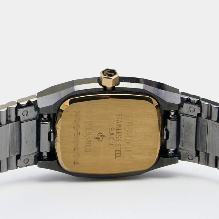 Pre Owned Rado Black DiaStar Tungston Stainless Steel 133.9540.3 Women's Wristwatch 20MM