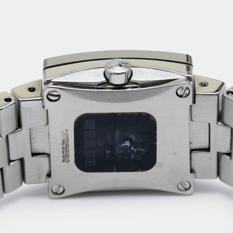 Pre Owned Rado Black Stainless Steel Carbon Carbide Diastar R18682153 Women's Wristwatch 20 mm
