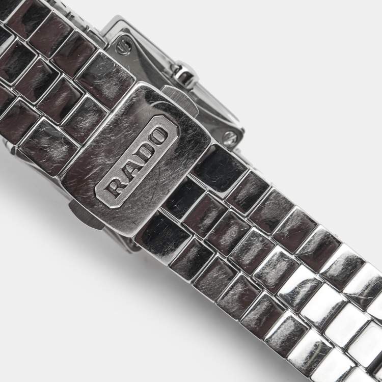 Pre Owned Rado Black Stainless Steel Carbon Carbide Diastar R18682153 Women's Wristwatch 20 mm