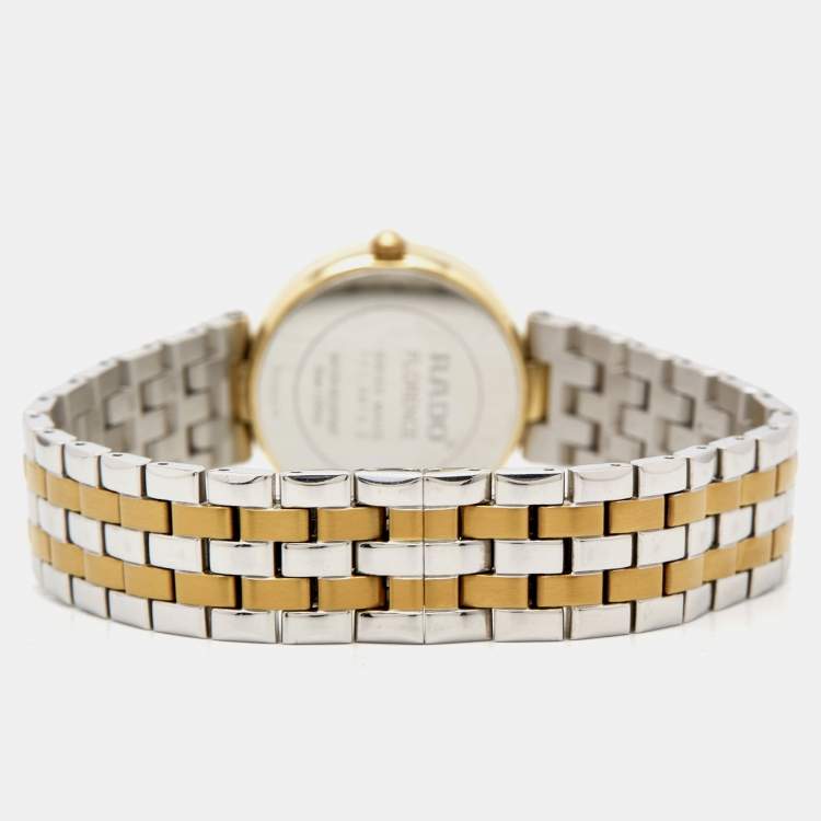 Pre Owned Rado Silver Two Tone Stainless Steel Florence 111.3872.2 Women's Wristwatch 28 mm