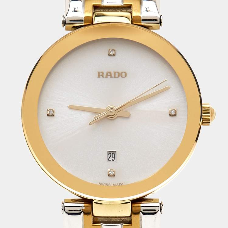 Pre Owned Rado Silver Two Tone Stainless Steel Florence 111.3872.2 Women's Wristwatch 28 mm