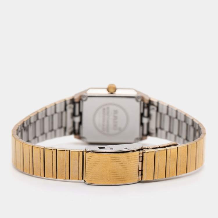 Pre Owned Rado Champagne Gold Plated Stainless Steel Tungsten Carbide Diastar R1027101706 Women's Wristwatch 20 mm