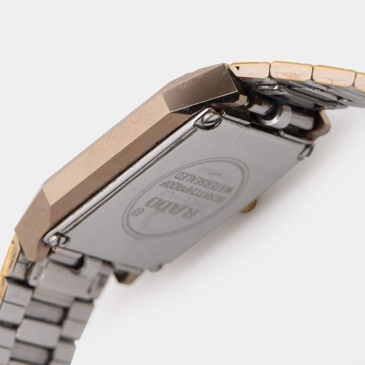 Pre Owned Rado Champagne Gold Plated Stainless Steel Tungsten Carbide Diastar R1027101706 Women's Wristwatch 20 mm