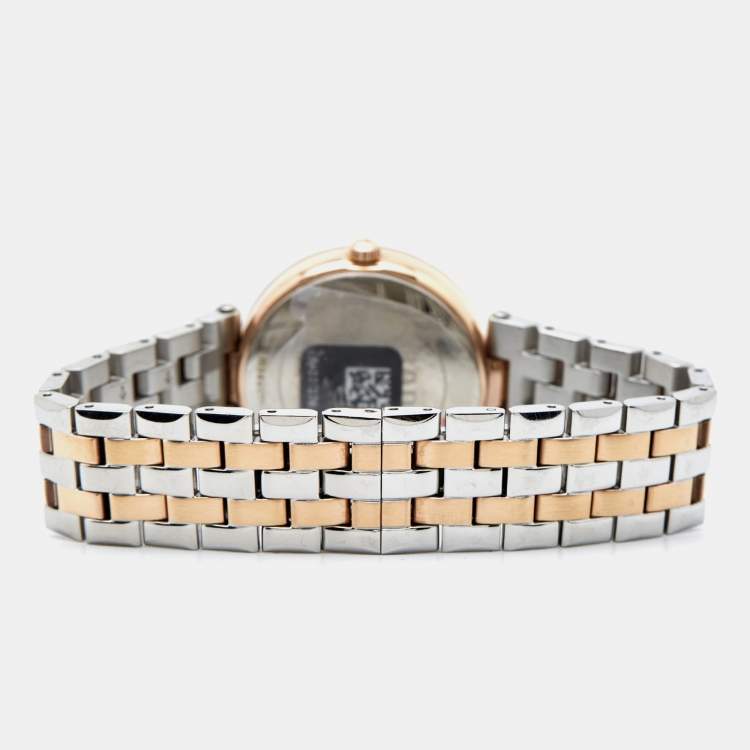 Pre Owned Rado Opaline White Two-Tone Stainless Steel Diamond Florence  111.3893.2.073 Women's Wristwatch 28 mm