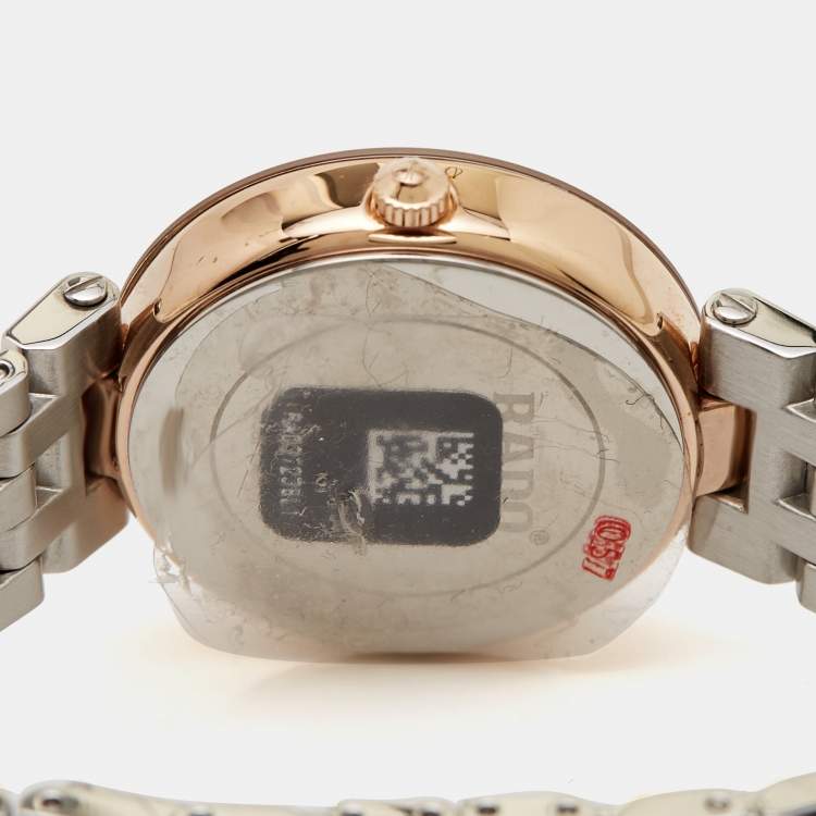 Pre Owned Rado Opaline White Two-Tone Stainless Steel Diamond Florence  111.3893.2.073 Women's Wristwatch 28 mm