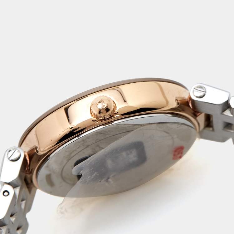 Pre Owned Rado Opaline White Two-Tone Stainless Steel Diamond Florence  111.3893.2.073 Women's Wristwatch 28 mm
