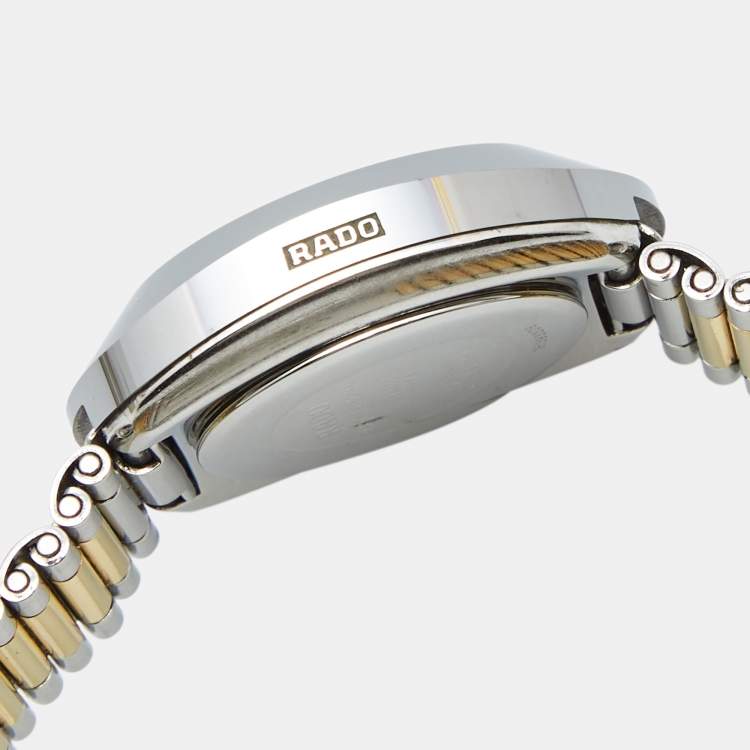 Pre Owned Rado Yellow Gold Tungsten Carbide Two-Tone Stainless Steel Diastar R12307304 Women's Wristwatch 27.3 mm