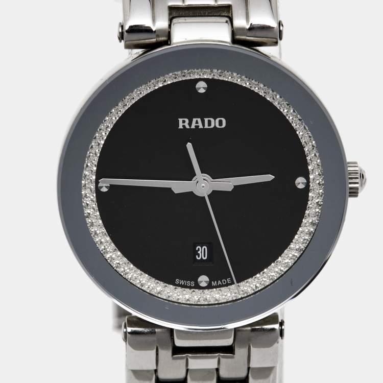 مملوكة مسبقًا Rado Black Stainless Steel Florence R48874153 Women's Wristwatch 28 mm