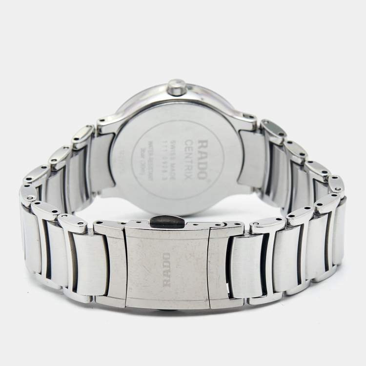 Pre Owned Rado Black Stainless Steel Diamond Centrix R30928713 Women's Wristwatch 28 mm